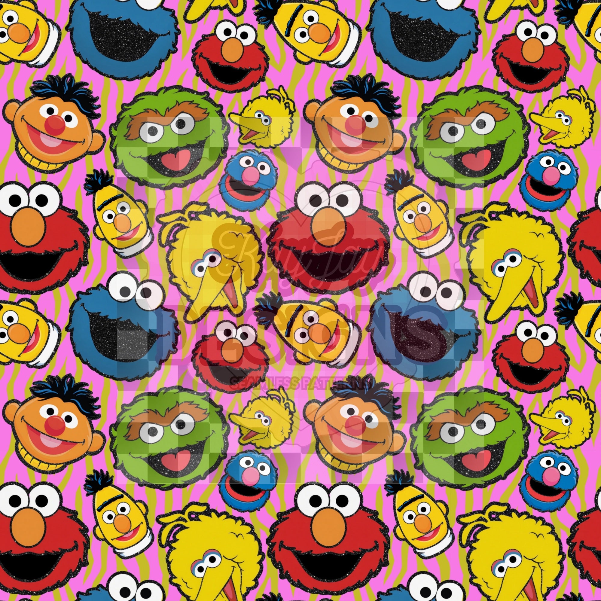 Elmo & friends glitter outline