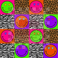 Neon smiley faces