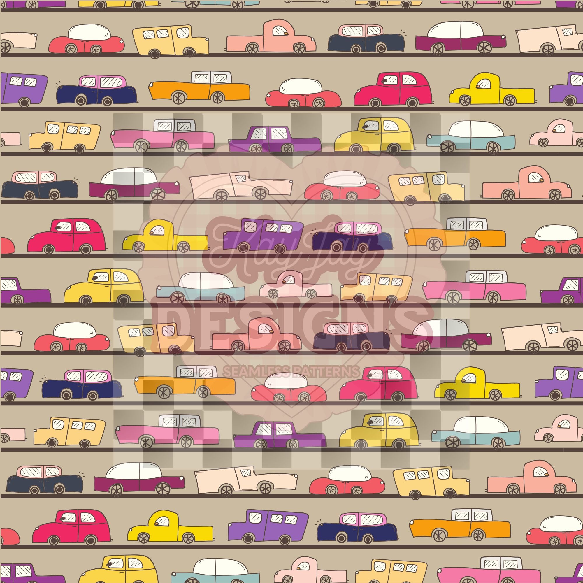 Colorful cars 2 with coord stripes
