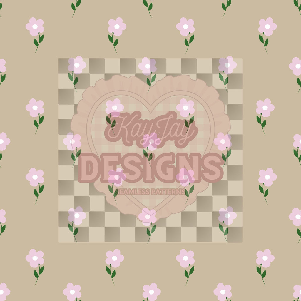 Simple floral with coord stripes