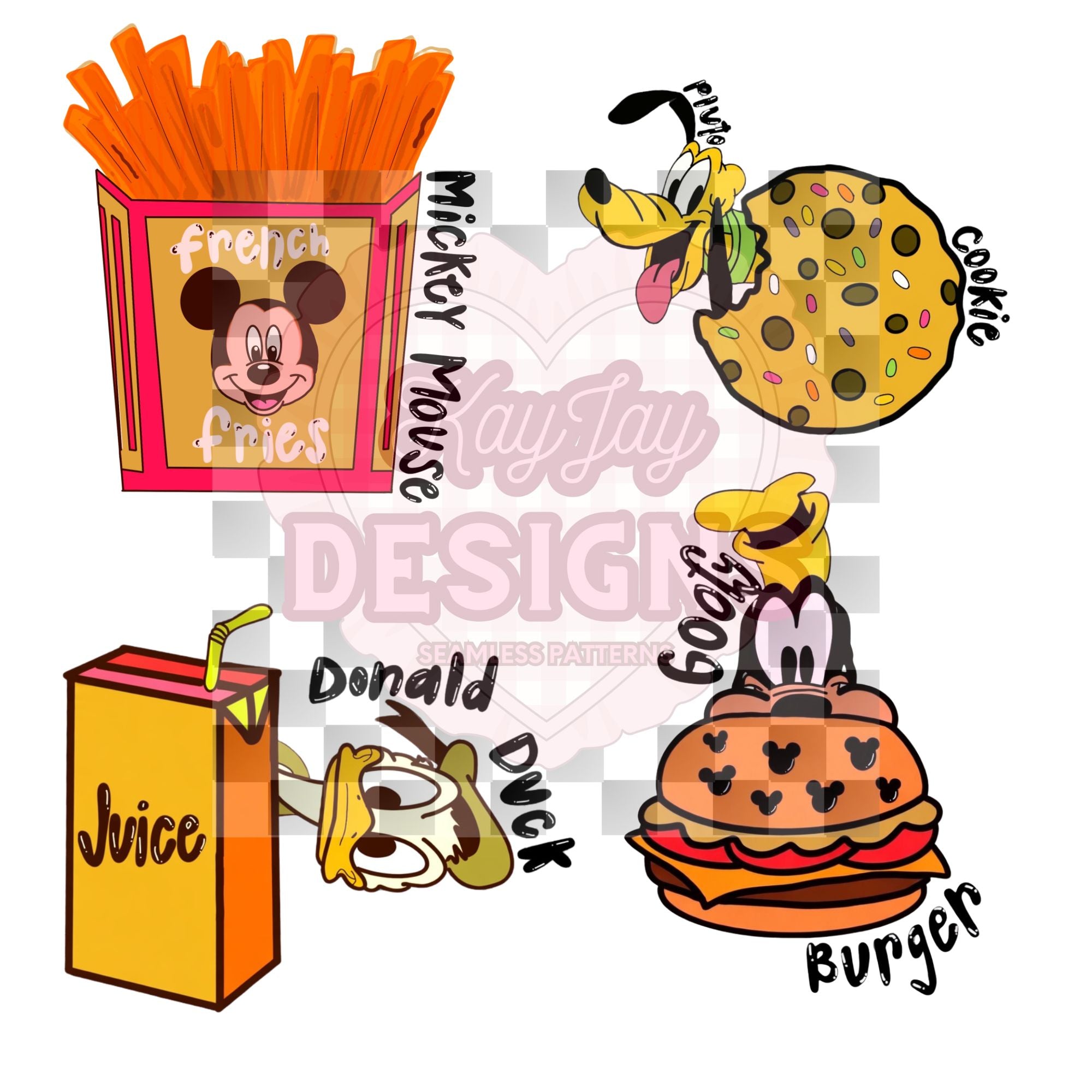 Mickey and friends food clipart bundle
